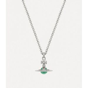 Vivienne Westwood Green Orb Pendant Necklace Women OS Silver Green Excellent